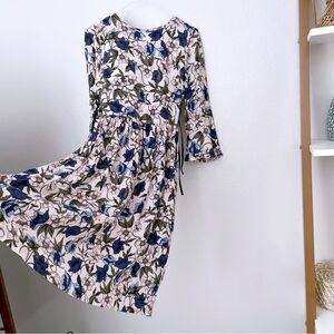 Floral Side Lace Up Dress